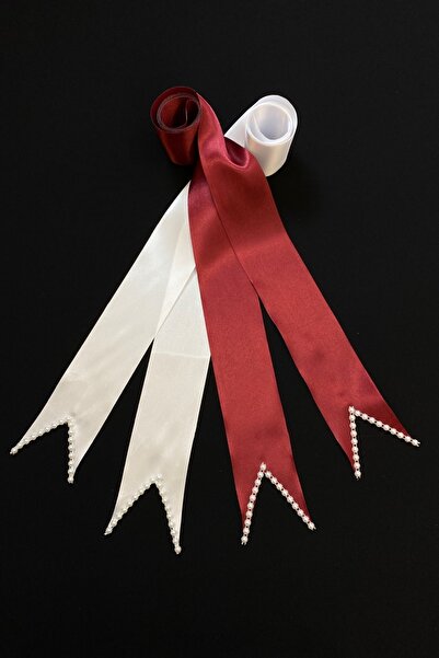 ZEYMERADE شريط مجوهرات عريس وعروس أبيض لؤلؤي بورجوندي سادة شريط مجوهرات زفاف،...