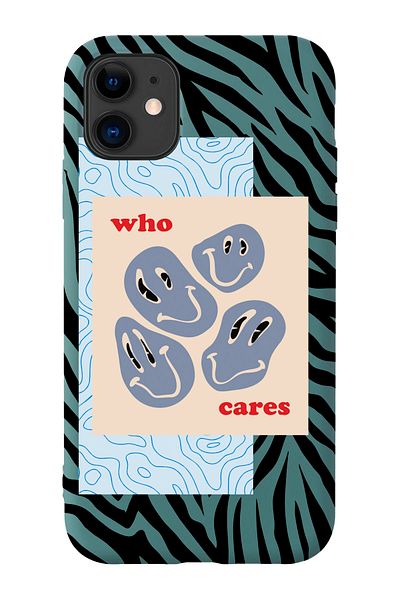 shoptocase حافظة إطلاق مميزة منقوشة متوافقة مع هاتف iPhone 11 من Zebra Who Cares
