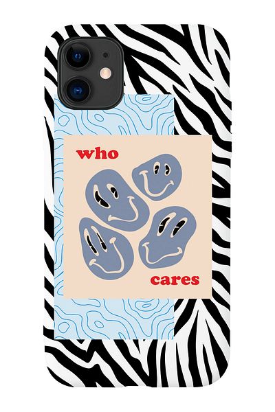 shoptocase حافظة إطلاق مميزة منقوشة متوافقة مع هاتف iPhone 11 من Zebra Who Cares