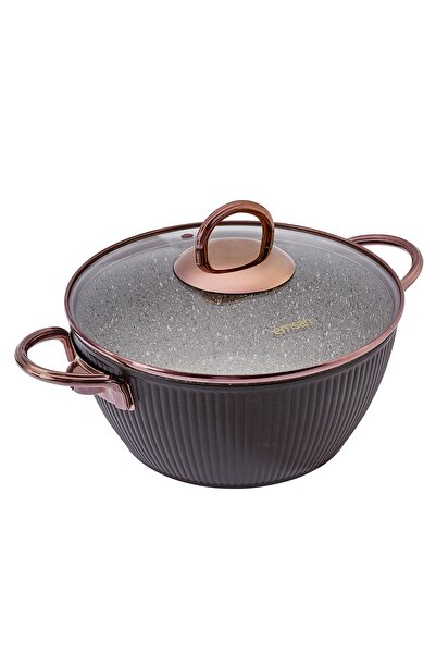 Emsan Line 7 Parça Granit Tencere Seti Yeni Siyah Rose