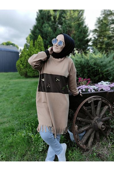 AYSUN AYDEMİR Tassel Detailed Hijab Tracksuit Set