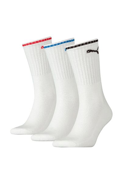 Puma Unisex Sport-Socken, 3er Pack - Sport Crew Stripe, Tennissocken, Streifen