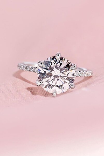 Crystal Diamond Zirconia 3.63 Karat Tektaş Yüzük