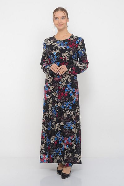 TUSSE Patterned 100% Cotton Fabric Draped Non-Stick Digital Pattern Large Size Dress