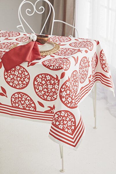 AYSHOME Ays Home Red Pomegranate Pattern Dining Table Cloth