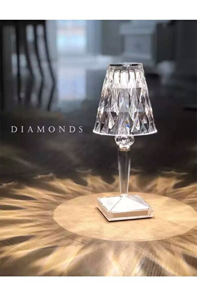 M90 Luxury Crystal Ledli Kumandalı Ultra Şık Led Abajur Masa Lambası Dokunmatik Farklı Renkler
