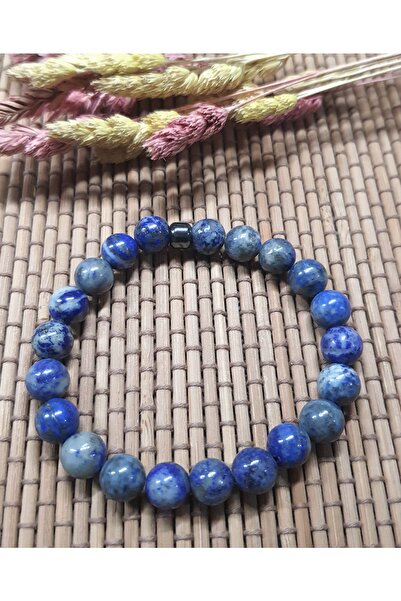 Başarı Gerçek Lapis Lazuli Doğal Taş Bileklik Standart Ölçü Başarı bilekliği