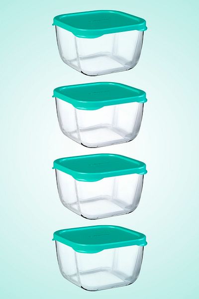 Paşabahçe 4-Piece Snowbox Storage Container Set - 275cc - Green with Lid