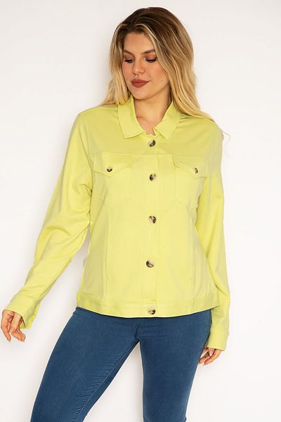 Şans Plus Size Jacket - Green - Oversize