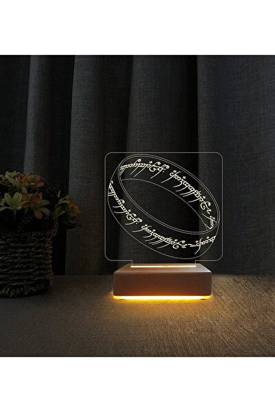 3d Led Gece Masa Lambası Yüzüklerin Efendisi Yüzüğü Tsarımlı Doğum Günü Hediyesi