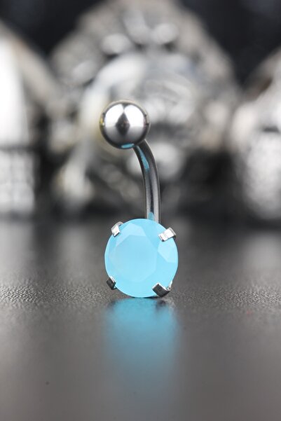 Valhalla 316l Cerrahi Çelik Zirkon Taşlı Kalp Göbek Piercing