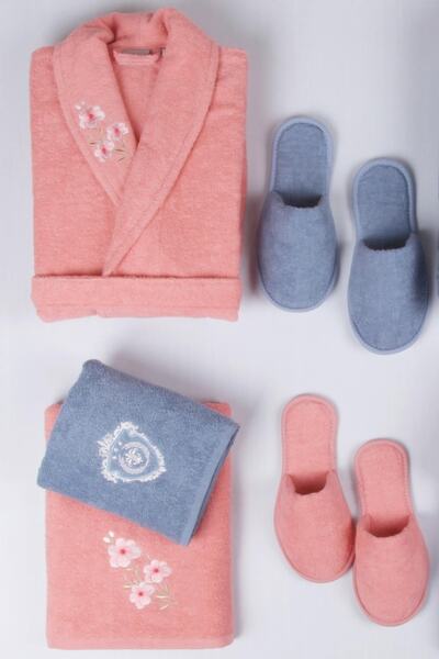 Baveno 100% Cotton 8 Piece Towel & Bathrobe Family Dowry Set