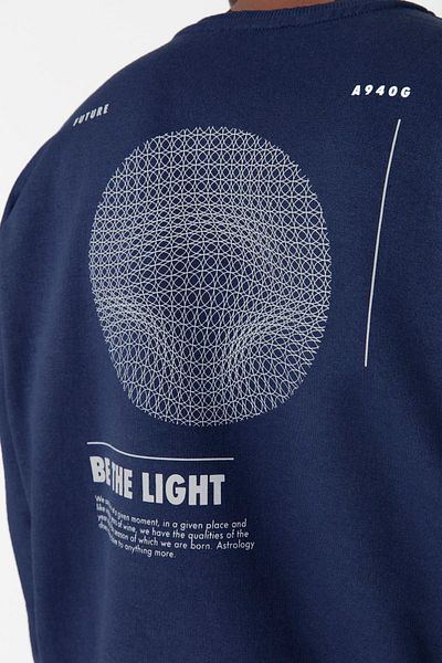 Trendyol Collection Sötétkék túlméretezett kerékpáros nyakú polár Mystic Print - TMNAW23SW00275