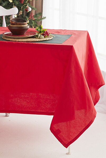 AYSHOME Ays Home Red New Year Plain Christmas Dining Tablecloth