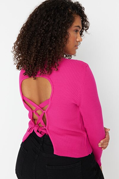 Trendyol Curve Plus Size Sweater - Pink - Slim