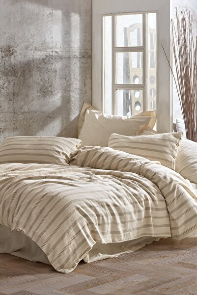 Şaheser %100 Pamuk Çift Kişilik Nevresim Takımı-solaris Vizon