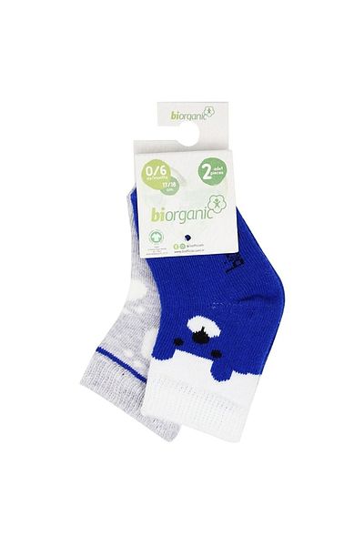 Biorganic Happy Bear 2 Pack Baby Socks 68409