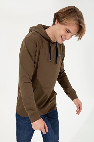 U.S. Polo Assn. Καφέ ανδρικό φούτερ