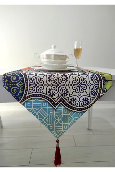 Benlisso Home Patch modern din țesătură anti-pete cu ciucuri Runner cu două fețe