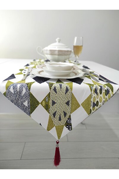 Benlisso Home Двосторонній бігунок з бахромою, що не залишає плям, тканина 3D...