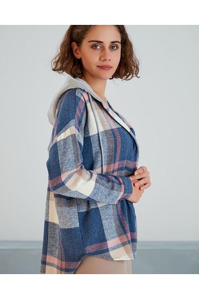nosia fashion Îmbrăcăminte pentru femei Cămașă de lemn oversize cu glugă