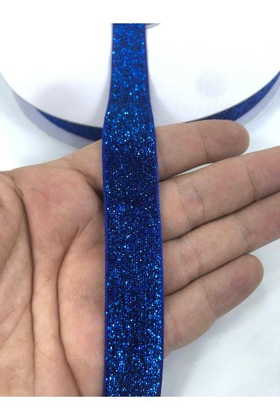 Bride Aksesuar Dünyası Saks Blue Color Glitter Velvet Κορδέλα 2 cm – Κορδέλα – Κορδέλα