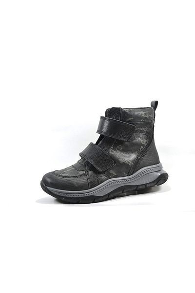 PİNKY PİNKY 1521 Γνήσιο Δερμάτινο Μαύρο Velcro Ορθοπεδικές Μπότες για αγόρια