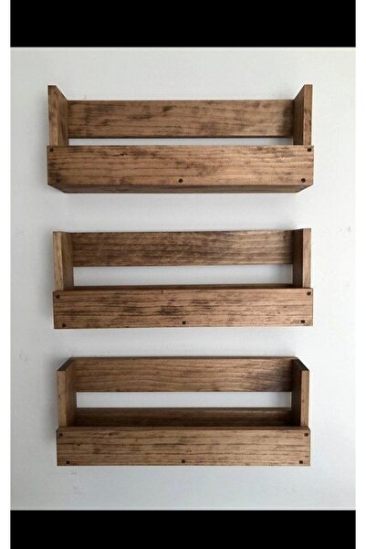 İnci Home Ahşap Üçlü Raf