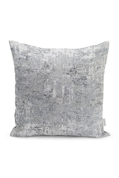 Realhomes غطاء وسادة مطبوع رقميًا بتصميم عتيق على أرضية رمادية فاتحة