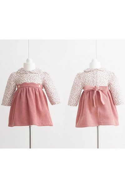 Mymio Baby Girl Corduroy Dress Dried Rose 3018