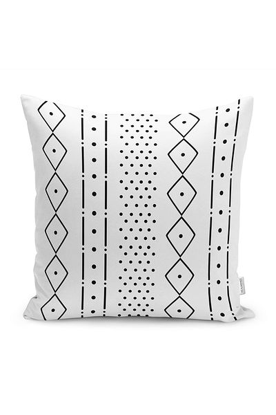 Realhomes Digital Printed Pillow and Throw Pillow Cover with Scandinavian Motif on White Background