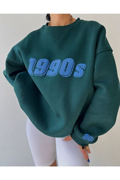 MAİ COLLECTİON 1990S Nefti Oversize Unisex Sweatshirt