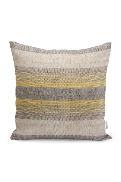 Realhomes Sarı - Krem Zeminde Örme Motifli Geleneksel Desenli Dijital Baskılı...