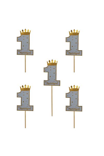 Big Party 1 Year Old Boy Speech Bubble Gilded Set of 5