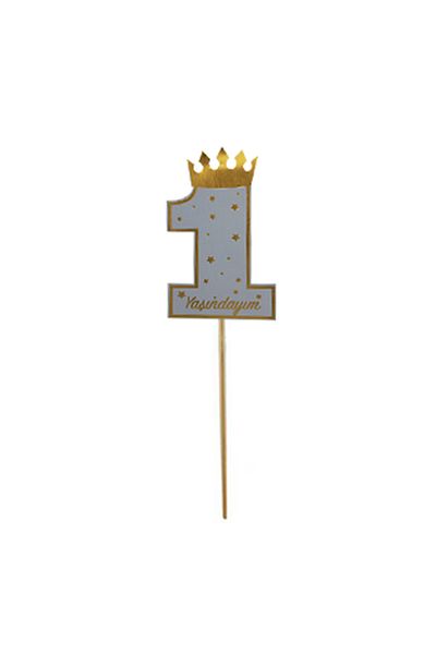 Big Party 1 Year Old Boy Speech Bubble Gilded Set of 5