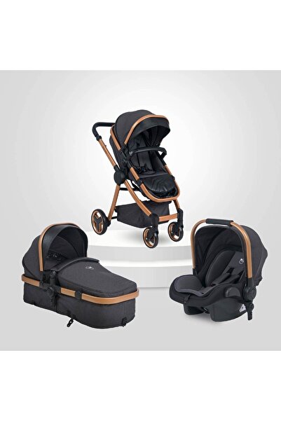 Biddy Pitty Oro Hafif Travel Sistem Anakucaklı Bebek Arabası Dark Pearl