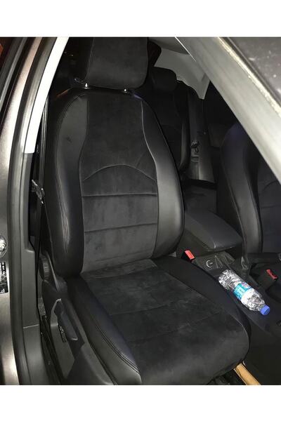 AKINCI Fit for Seat Leon 2013 2020 Back Back 2+1 Black Leggings Black Leather...