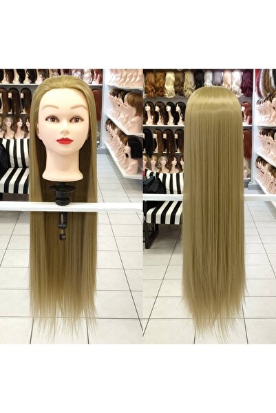 My Hair Türkiye Fiber Sentetik Kuaför Eğitim Mankeni Küllü Açık Sarı 70 Cm Ma...
