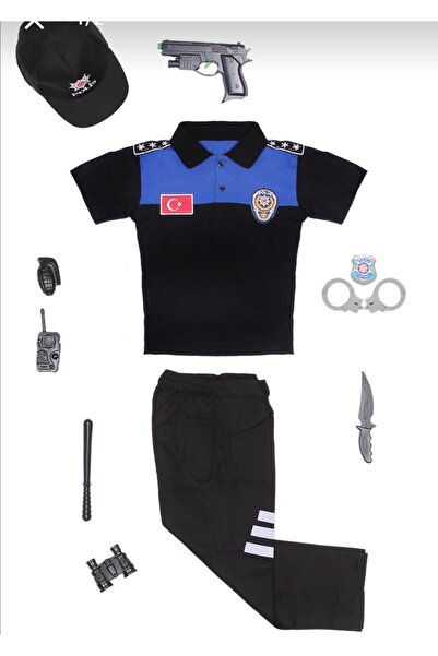 KARAMANSTYLE Çocuk Polis Kıyafeti Unisex Çocuk Toplum Destekli Polo Yaka Poli...