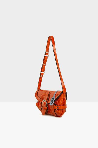 Bagmori Orange Women's Shiny Crocodile Bag with Belt Accessories M000007743