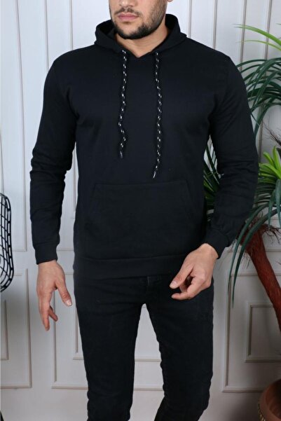 SWARO Kapşonlu Kanguru Cep Swetshırt