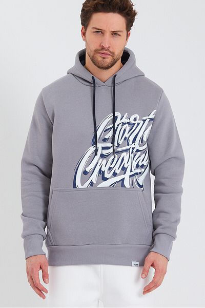 AMAZING CRASH Unisex Hooded Kangaroo Pocket Printed Sweatshirt