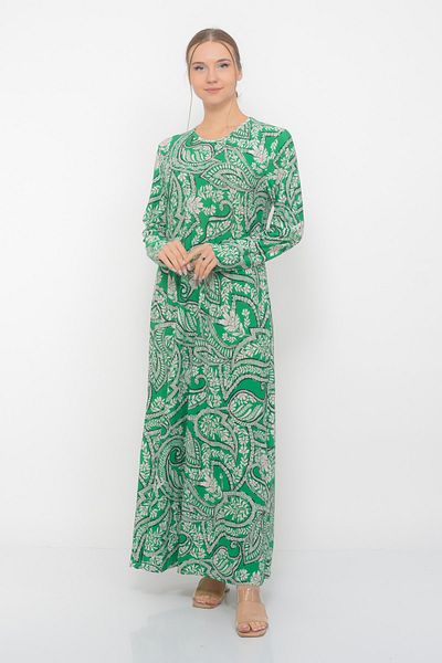 TUSSE Patterned Sandy Fabric Draped Non-Stick Digital Pattern Large Size Dress