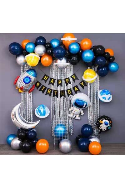 Öztürkpartievi Astronot Uzay Galaksi Temalı Balon Seti