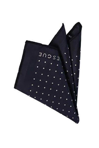 Esgue Navy Blue Patterned Handkerchief