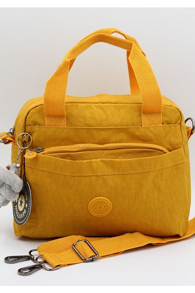 Bevitton Women's Mustard Zippered Lined Adjustable Strap Multi-Compartment Bag 4200