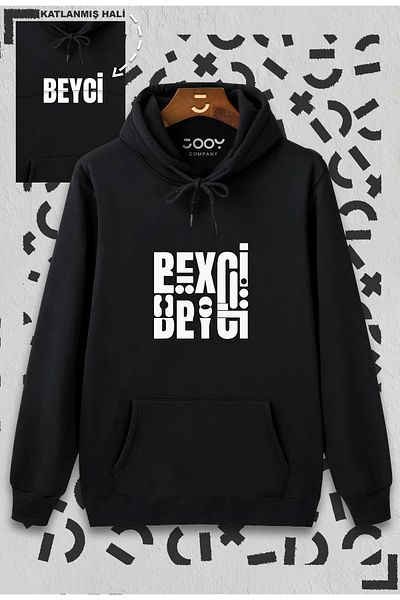 Jooy Company Hanorac negru cu glugă cu design pliat Beyci