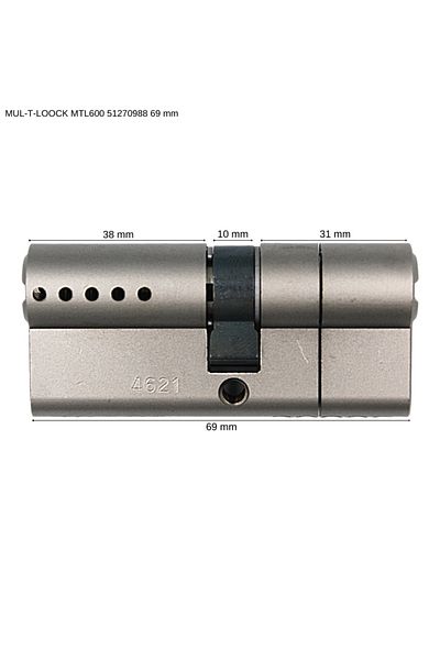 Mul-T-Lock Mtl 600 Barel N.satin Bilister 3 Key ( 71 Mm 33x38 )