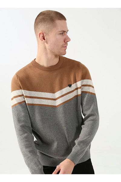 U.S. Polo Assn. Gray Melange Crew Neck Men's Sweater - Kendal