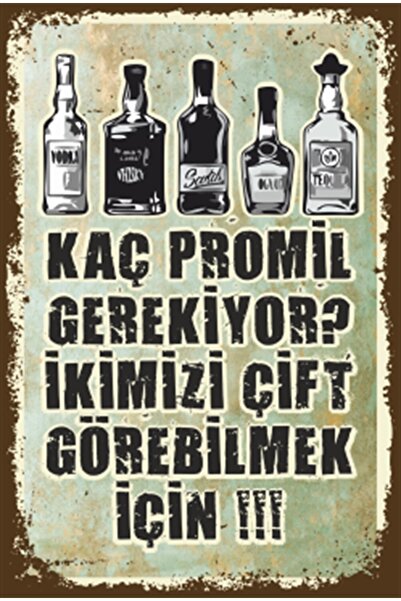 Hayat Poster Kaç Promil Gerekiyor Ikimizi Çift Görmek Için Duvar Yazısı Retro...
